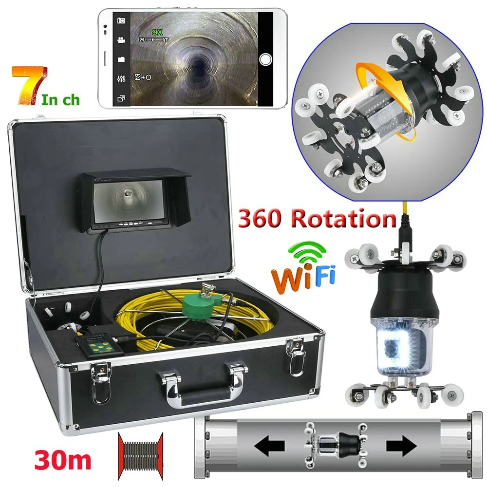 Yobang Security 7inch WiFi Drain Pipe Sewer Inspection Camera System With 18 IR LED and 20 White LEDS 360 Degree Rotating Camera
Yobang Security 7inch WiFi Drain Pipe Sewer Inspection Camera System With 18 IR LED and 20 White LEDS 360 Degree Rotating Camera