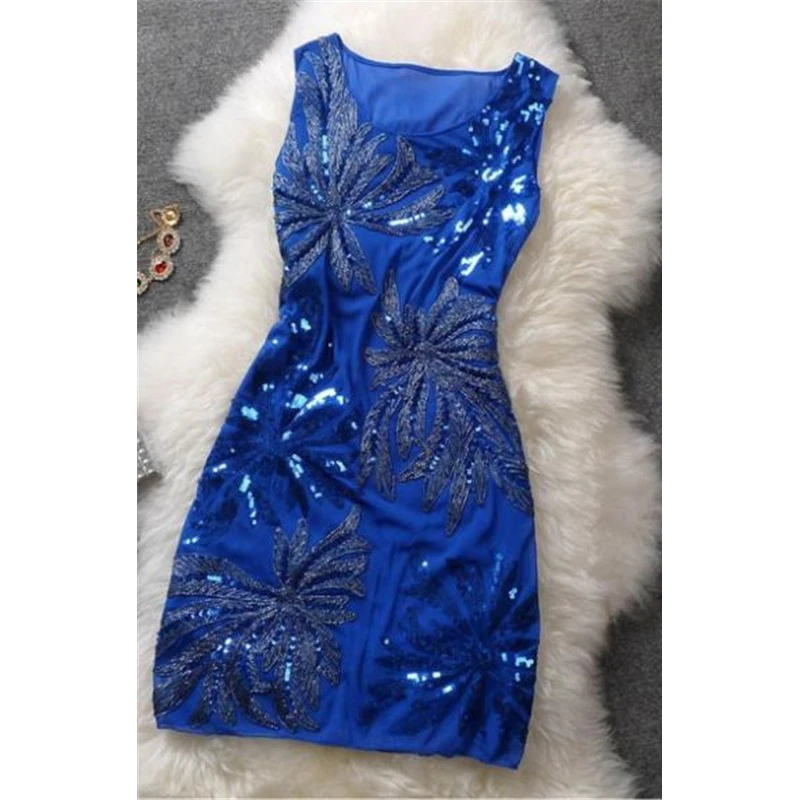 Fashion Elegant Women Sleeveless Sequined Shinny Bodycon Slim Dress High Quality Floral OL Formal Mini Pencil Tank Dresses New 
Fashion Elegant Women Sleeveless Sequined Shinny Bodycon Slim Dress High Quality Floral OL Formal Mini Pencil Tank Dresses New