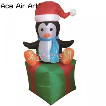 High quality 3m H tall inflatable Christmas penguins sits on Christmas gift box for yard
High quality 3m H tall inflatable Christmas penguins sits on Christmas gift box for yard