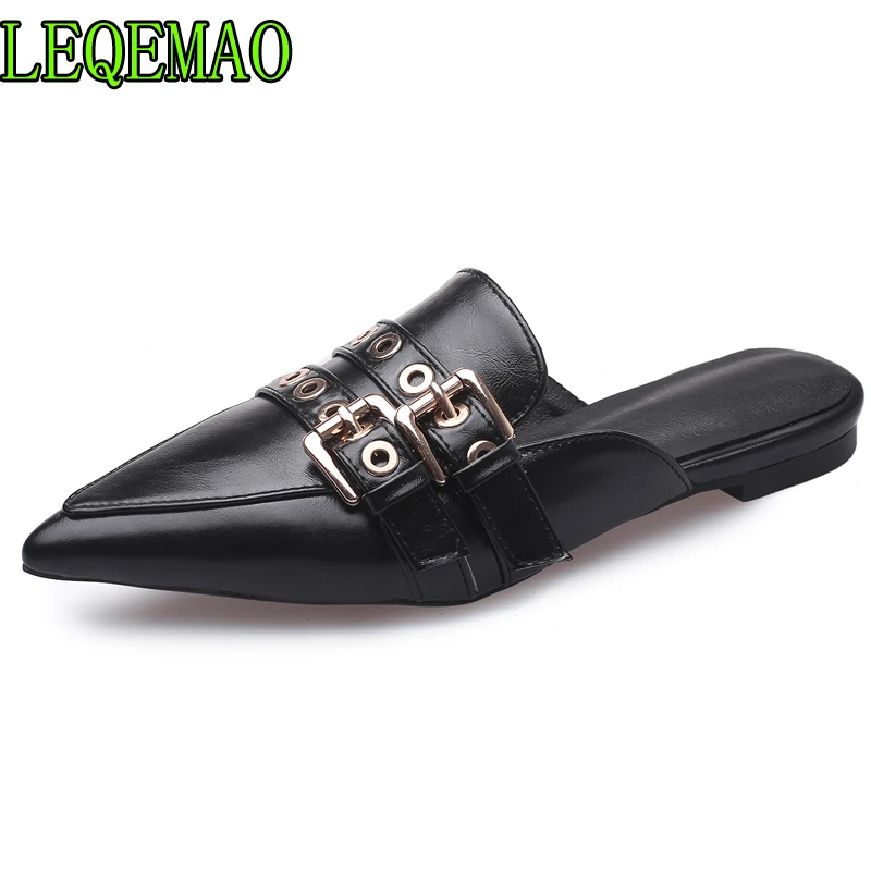 Women Slipper Pointed Toe Metal Decoration 2019 Spring Female Luxury Half Slippers Lady Outside Wear Slides Woman Slippers
Women Slipper Pointed Toe Metal Decoration 2019 Spring Female Luxury Half Slippers Lady Outside Wear Slides Woman Slippers