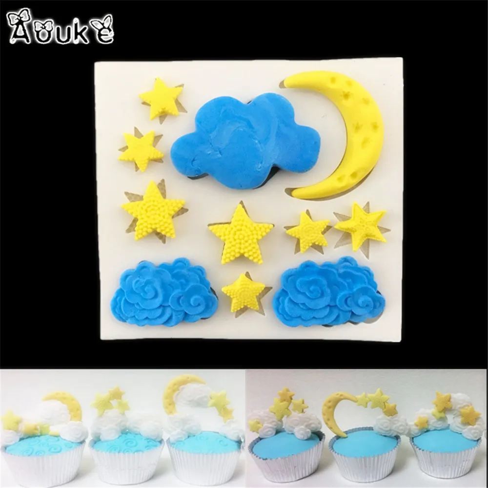 Cloud Star Moon Shape Fondant Cake Silicone Mold DIY Candy Cookie Cupcake Molds Cake Decorating Tools Baking Biscuits Mould D018
Cloud Star Moon Shape Fondant Cake Silicone Mold DIY Candy Cookie Cupcake Molds Cake Decorating Tools Baking Biscuits Mould D018