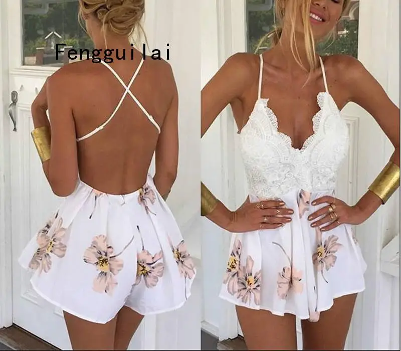 3 Styles Women Patchwork Lace V Neck Print Playsuit Dress Stiching Strap Backless Cross Dresses Summer Women Clothes new fashion
3 Styles Women Patchwork Lace V Neck Print Playsuit Dress Stiching Strap Backless Cross Dresses Summer Women Clothes new fashion