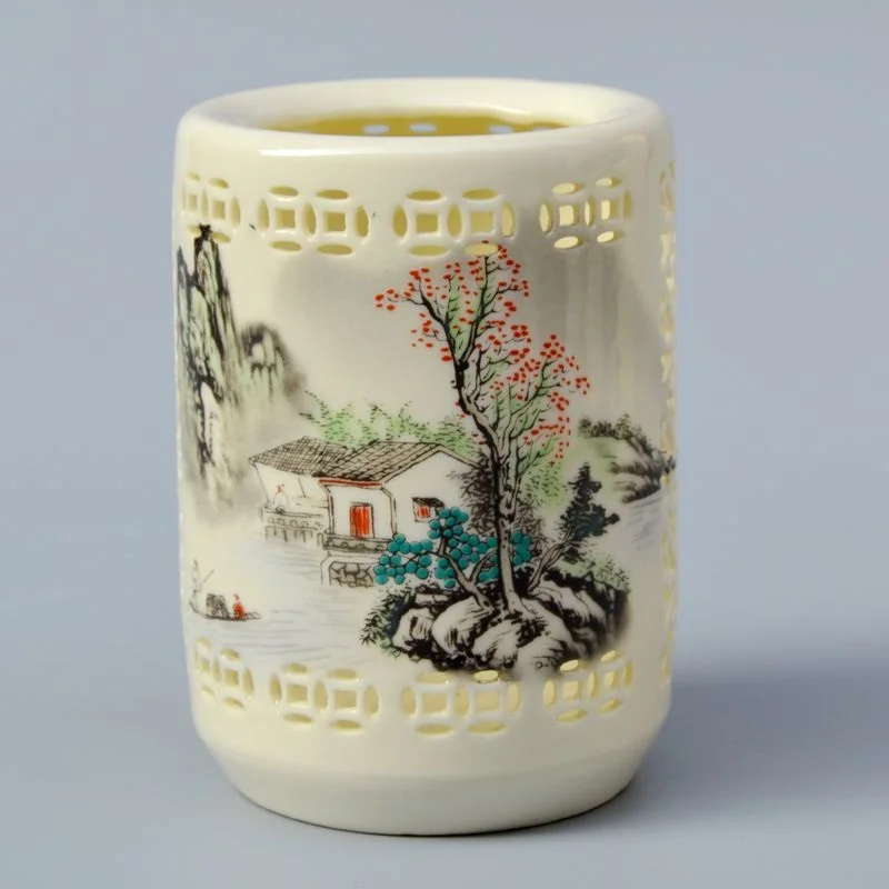 Jingdezhen high-grade ceramic crafts ornament hollowed out Ivory pen "scholar's four jewels" teachers' Day gift
Jingdezhen high-grade ceramic crafts ornament hollowed out Ivory pen "scholar's four jewels" teachers' Day gift