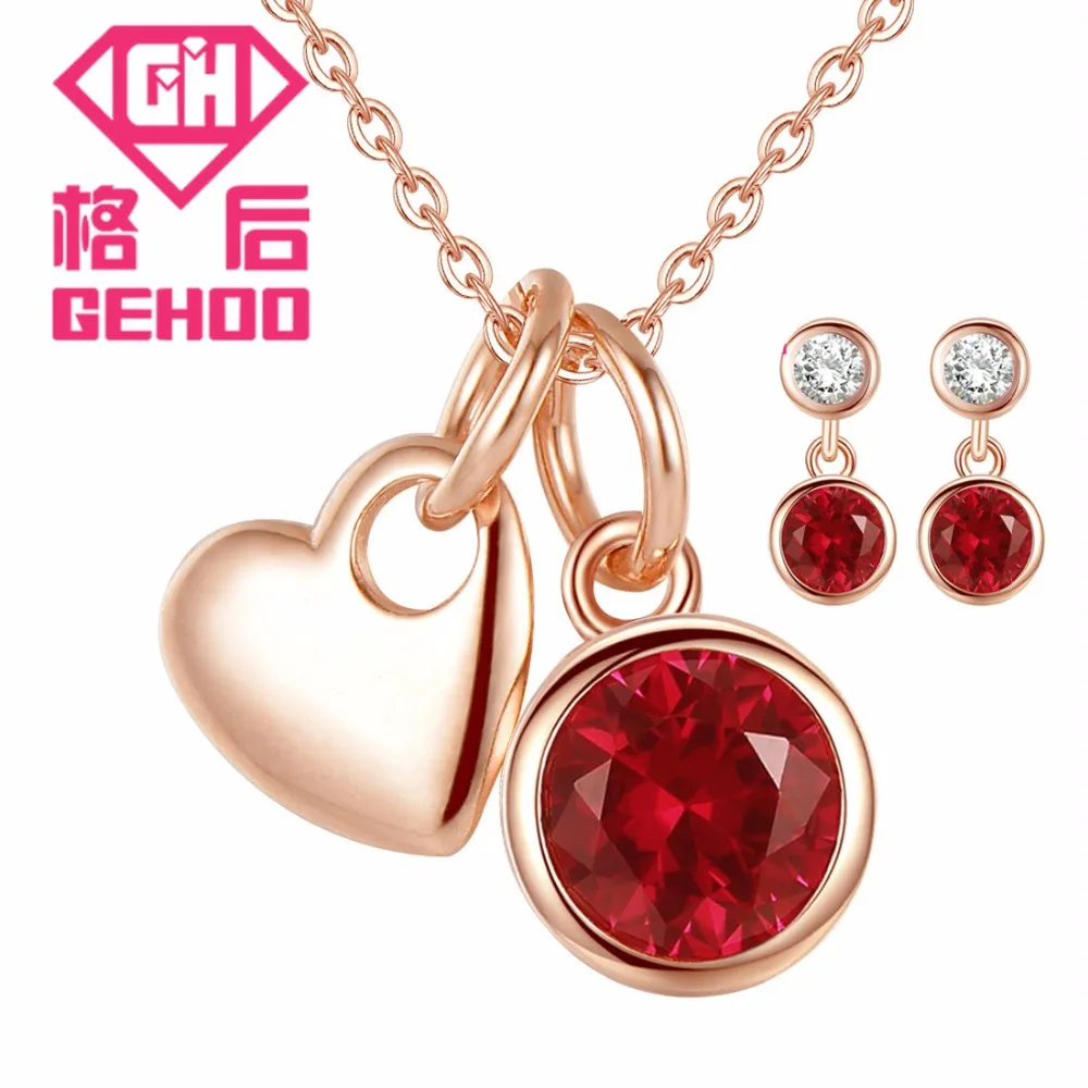 GEHOO 925 Sterling Silver Round Party Drop Earrings Pendant Necklace Red Ruby Zirconia Gemstone Paved Jewelry Set for Women
GEHOO 925 Sterling Silver Round Party Drop Earrings Pendant Necklace Red Ruby Zirconia Gemstone Paved Jewelry Set for Women