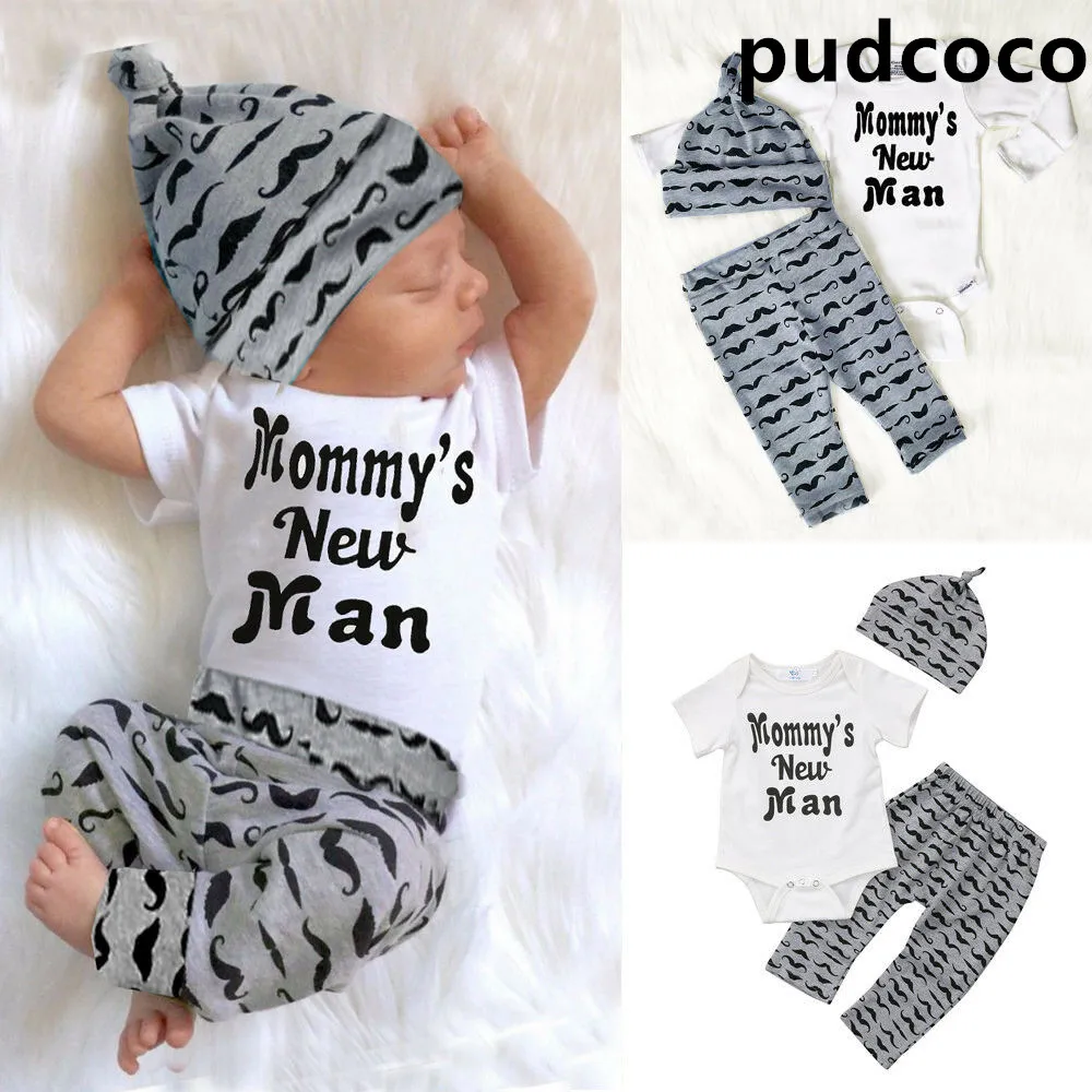 Toddler Boy Clothes 3Pcs Newborn Mama's Baby Boy Long Sleeve Top Bodysuit+ Pants +Hat Outfit Set Clothes Size 0-24M
Toddler Boy Clothes 3Pcs Newborn Mama's Baby Boy Long Sleeve Top Bodysuit+ Pants +Hat Outfit Set Clothes Size 0-24M