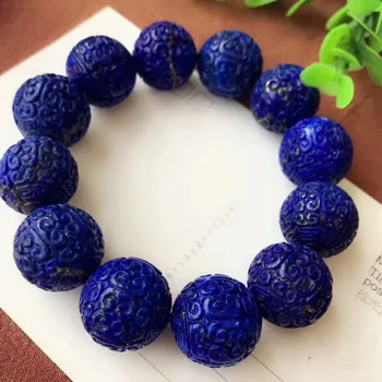 Genuine Natural Royal Blue Lapis Lazuli Stone Craved 20mm Round Big Beads Women Man Stretch Bracelet AAAAA Certificate
Genuine Natural Royal Blue Lapis Lazuli Stone Craved 20mm Round Big Beads Women Man Stretch Bracelet AAAAA Certificate