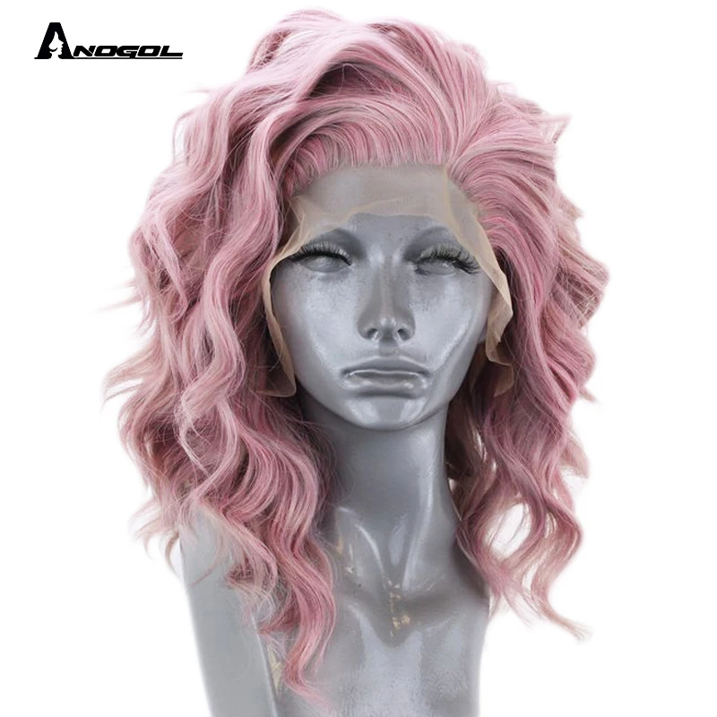 Anogol High Temperature Fiber Free Part 360 Frontal short Deep Wave Bob Hair Wigs Pink Synthetic Lace Front Wig For Women
Anogol High Temperature Fiber Free Part 360 Frontal short Deep Wave Bob Hair Wigs Pink Synthetic Lace Front Wig For Women