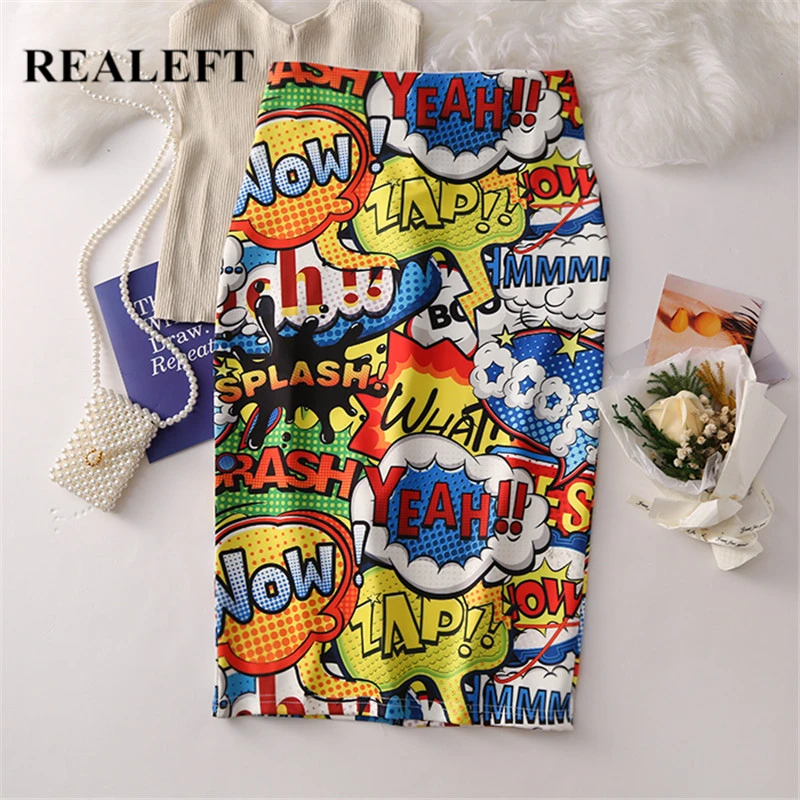 REALEFT Women Cartoon Letter Printed Wrap Pencil Skirts 2019 New Arrival High Street High Waist Knee-Length Sheath Midi Skirts
REALEFT Women Cartoon Letter Printed Wrap Pencil Skirts 2019 New Arrival High Street High Waist Knee-Length Sheath Midi Skirts