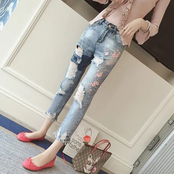5xl plus big size denim jeans panty women spring autumn 2017 feminina embroidery hole thin haroun denim jeans pants female A3274
5xl plus big size denim jeans panty women spring autumn 2017 feminina embroidery hole thin haroun denim jeans pants female A3274