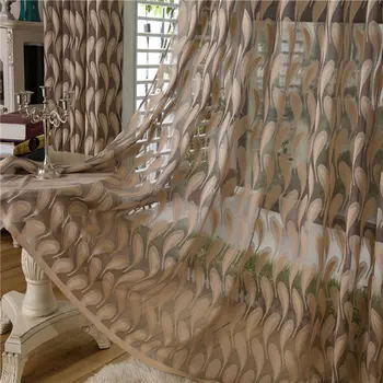 Luxury European brown jacquard feather tulle curtains for bedroom balcony living room tulle curtains can be customized for other
Luxury European brown jacquard feather tulle curtains for bedroom balcony living room tulle curtains can be customized for other