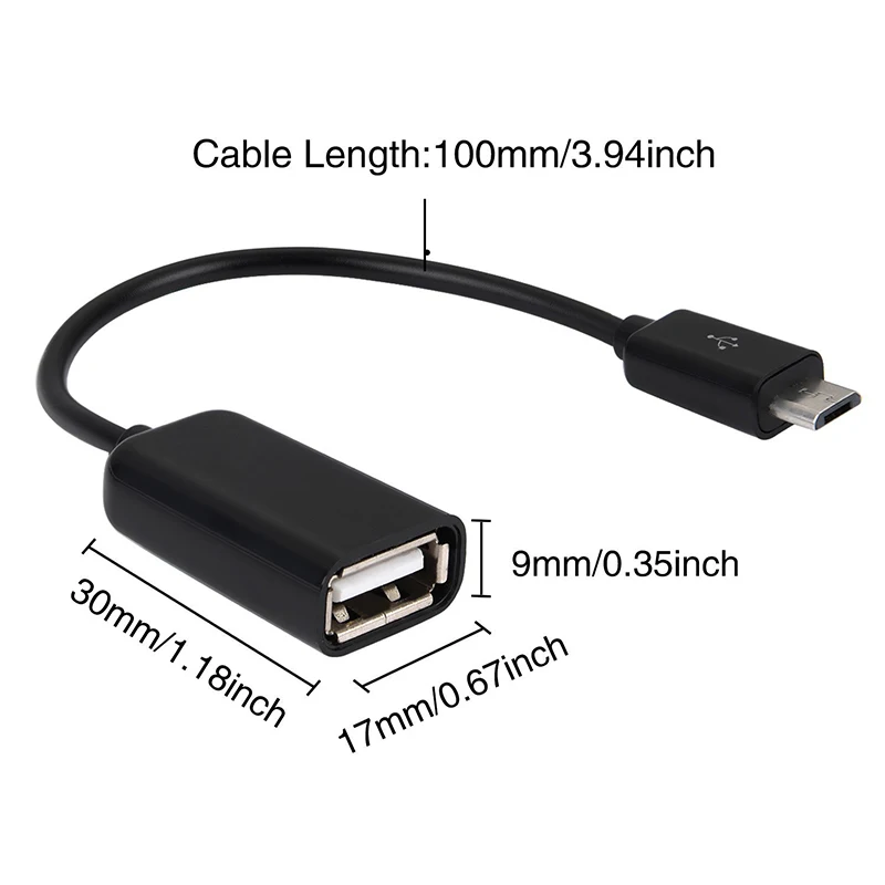 

Black Micro USB OTG Cable Data Transfer Micro USB Male to Female Adapter for Samsung HTC Android