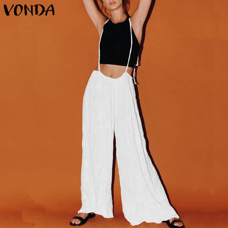 VONDA Sexy White Rompers Womens Jumpsuit Summer Holiday Backless Sleeveless Casual Loose Beach Jumpsuits Plus Size Trousers 5XL
VONDA Sexy White Rompers Womens Jumpsuit Summer Holiday Backless Sleeveless Casual Loose Beach Jumpsuits Plus Size Trousers 5XL