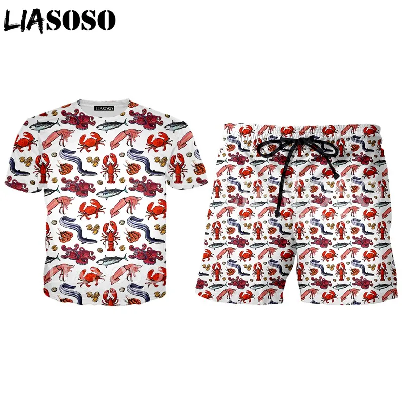 LIASOSO Men Women Lobster Sweatshirt Two Piece Set 3D Print Animal Crab Fish Octopus T Shirt Sports Suit Hoodies + Pants C006-06
LIASOSO Men Women Lobster Sweatshirt Two Piece Set 3D Print Animal Crab Fish Octopus T Shirt Sports Suit Hoodies + Pants C006-06