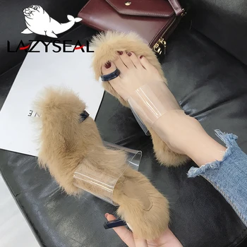 LazySeal High Heels Furry Slippers Women Summer Fur Flip Flops Transparen Woman Sliders Shoes Beach Slides Open Toe Slippers
LazySeal High Heels Furry Slippers Women Summer Fur Flip Flops Transparen Woman Sliders Shoes Beach Slides Open Toe Slippers
