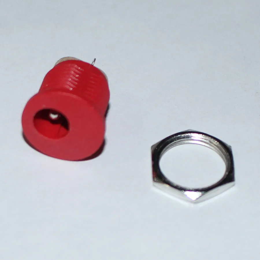 5pcs DC-022 5.5*2.1mm / 5.5x2.1mm DC Power Plug Socket Connector With Nut Panel Mounting Jack Adaptor Red color | Обустройство дома