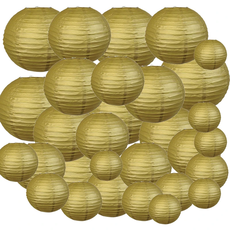 30 pcs 6"-14" Gold Paper Lanterns Chinese Japanese Paper Lanterns for Birthday Wedding Party Halloween Hanging Diy Decor Favor
30 pcs 6"-14" Gold Paper Lanterns Chinese Japanese Paper Lanterns for Birthday Wedding Party Halloween Hanging Diy Decor Favor