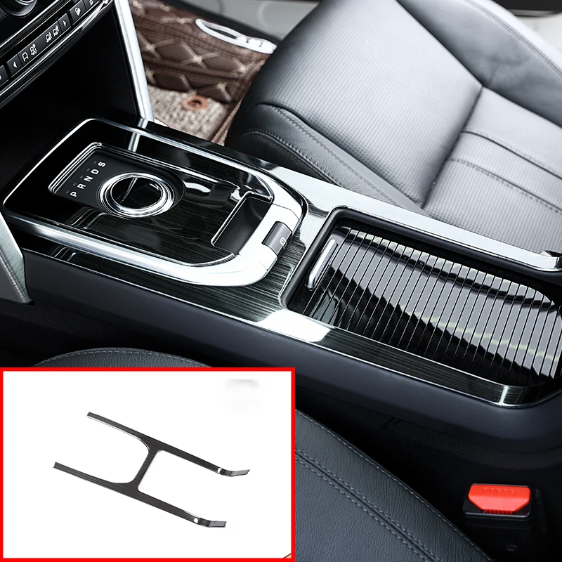For Land Rover Discovery Sport 2015-17 Car Accessories Stainless Steel Black Brushed Inner Center Console Gear Shift Frame Trim |