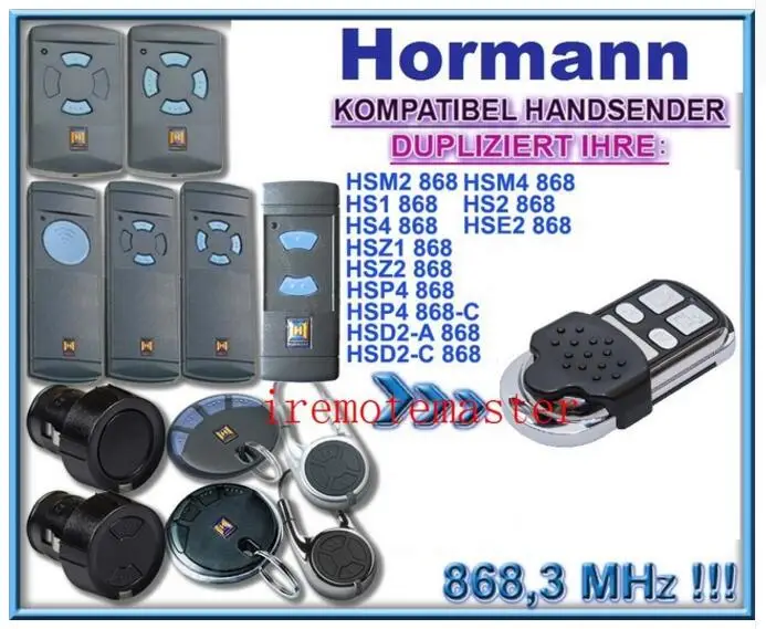 Hormann hsz2 hsp4 hsd2-A hsd2-c 868 МГц Замена дистанционного управления высокое качество |