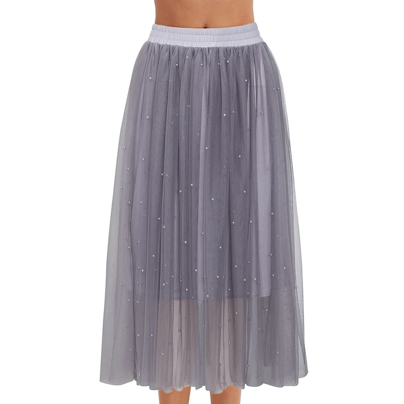 All-match Beading Tulle Plain Elastic A-line Skirt Mesh Party Long Skirts faldas mujer moda M30245
All-match Beading Tulle Plain Elastic A-line Skirt Mesh Party Long Skirts faldas mujer moda M30245
