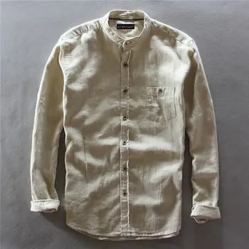Mens shirts 2018 Autumn New mens long sleeve stand-collar linen shirts casual mens solid color shirts fashion mens slim tops
Mens shirts 2018 Autumn New mens long sleeve stand-collar linen shirts casual mens solid color shirts fashion mens slim tops