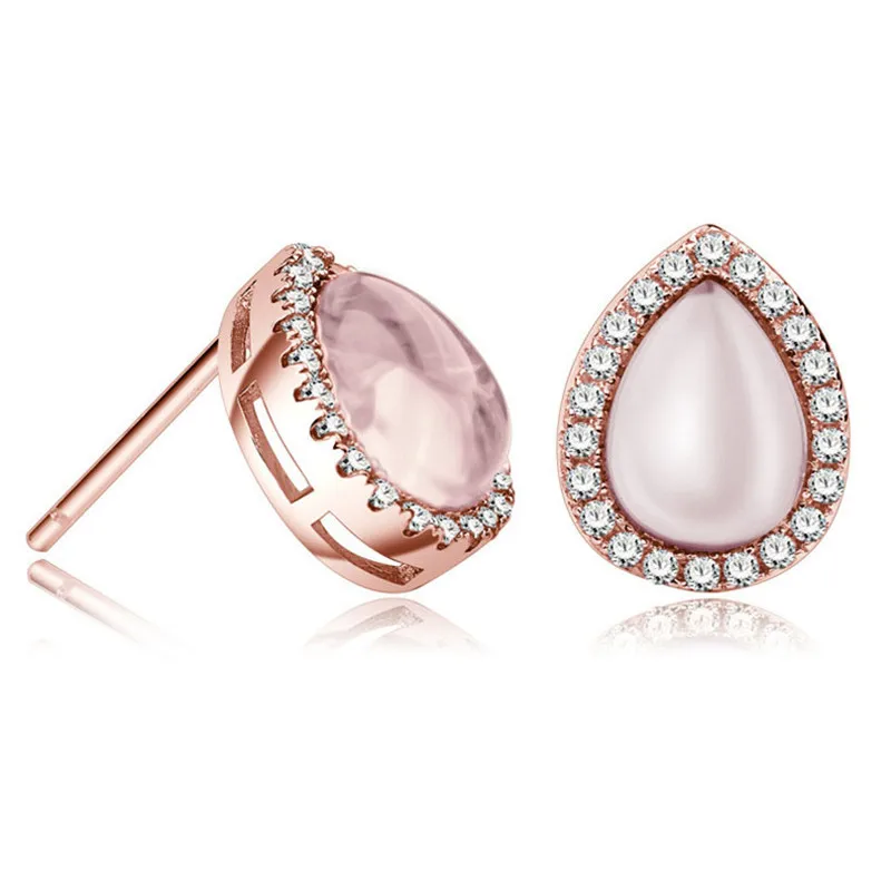 Earrings Christmas Gift 100% Sterling Silver Jewelry Romantic Nature Pink Ross Quartz Stud Earrings Top Quality!!
Earrings Christmas Gift 100% Sterling Silver Jewelry Romantic Nature Pink Ross Quartz Stud Earrings Top Quality!!