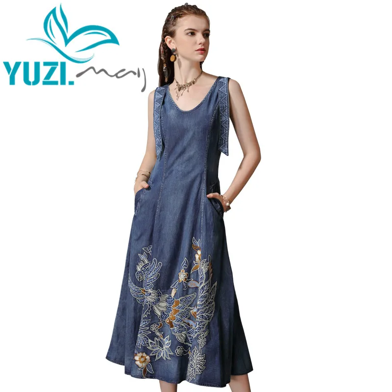 Summer Dress 2019 Yuzi.may Boho New Denim Women Dresses O-Neck Sleeveless Vintage Embroidery Swing Hem Sundress A82168 Vestidos
Summer Dress 2019 Yuzi.may Boho New Denim Women Dresses O-Neck Sleeveless Vintage Embroidery Swing Hem Sundress A82168 Vestidos
