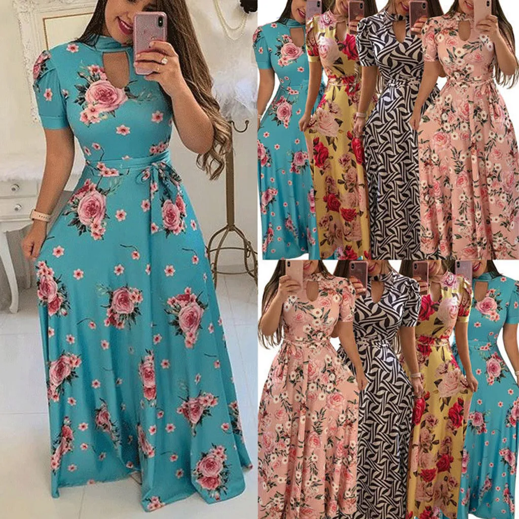 Women Floral Dress Ladies Summer Evening Holiday Party Boho floral print ruffle beach dress Women body Long Tunic Sundress #89
Women Floral Dress Ladies Summer Evening Holiday Party Boho floral print ruffle beach dress Women body Long Tunic Sundress #89