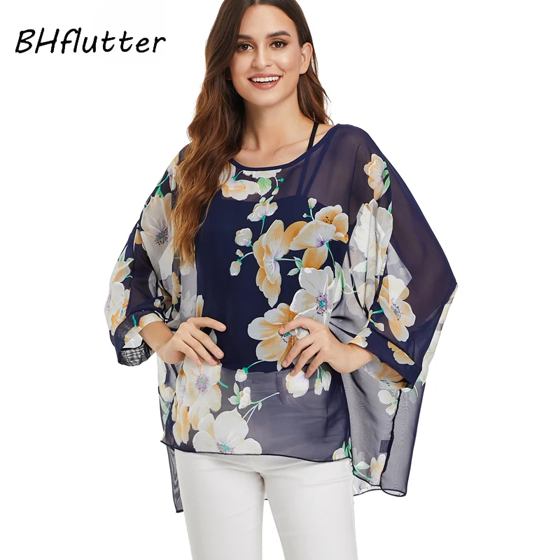 BHflutter Women Blouse 2019 New Fashion Floral Print Boho Summer Tops and Blouses Batwing Casual Chiffon Shirts bluzki damskie
BHflutter Women Blouse 2019 New Fashion Floral Print Boho Summer Tops and Blouses Batwing Casual Chiffon Shirts bluzki damskie