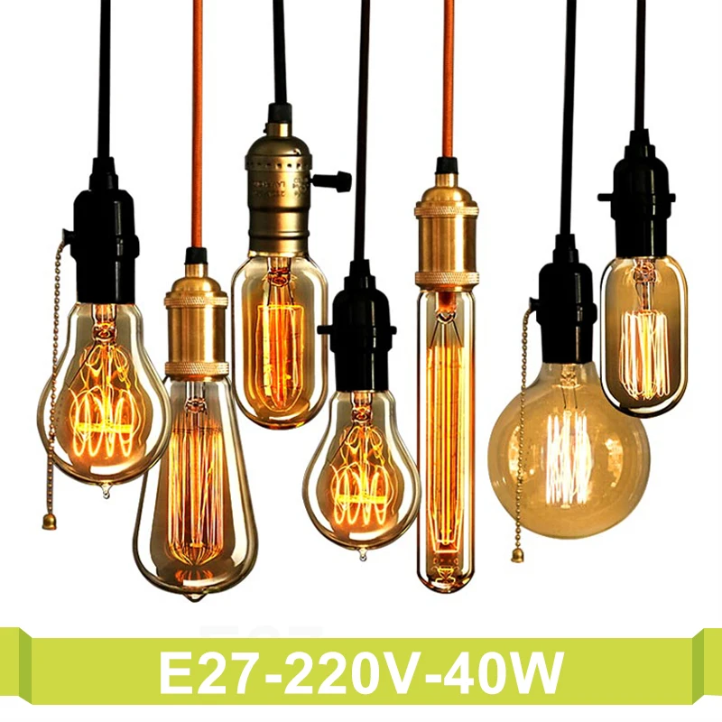 E27 220V 40W ST64 A19 Retro Lamp Ampoule vintage Bulb incandescent light Decorative filament Light bulbs Edison Retro Lamp
E27 220V 40W ST64 A19 Retro Lamp Ampoule vintage Bulb incandescent light Decorative filament Light bulbs Edison Retro Lamp
