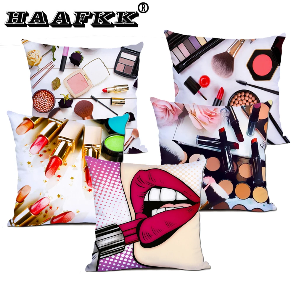 Perfume bottle Cushion Covers Lipstick Eyebrow pencil Cushion Cover Decorative white Polyester fiber Pillow Case
Perfume bottle Cushion Covers Lipstick Eyebrow pencil Cushion Cover Decorative white Polyester fiber Pillow Case