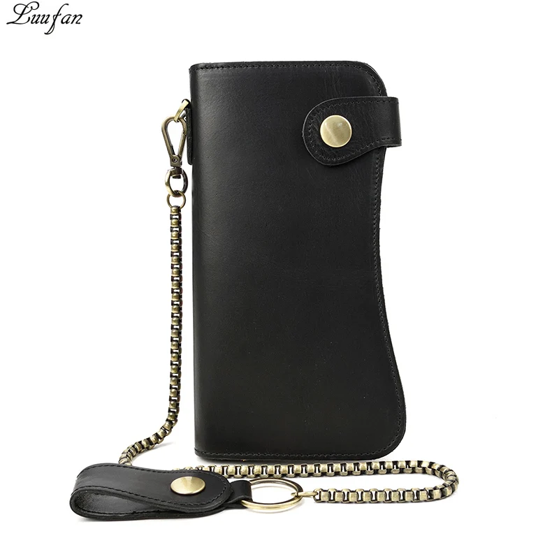 Vintage Man chain wallet crazy horse Genuine leather Bifold long clutch wallet card holder purse zipper coin Rfid phone pocket
Vintage Man chain wallet crazy horse Genuine leather Bifold long clutch wallet card holder purse zipper coin Rfid phone pocket