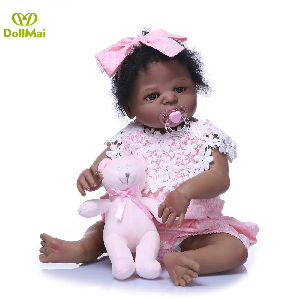 Black skin reborn baby girl dolls 23"57cm full silicone reborn baby dolls toddler princess doll can bathe child bebe gift reborn
Black skin reborn baby girl dolls 23"57cm full silicone reborn baby dolls toddler princess doll can bathe child bebe gift reborn
