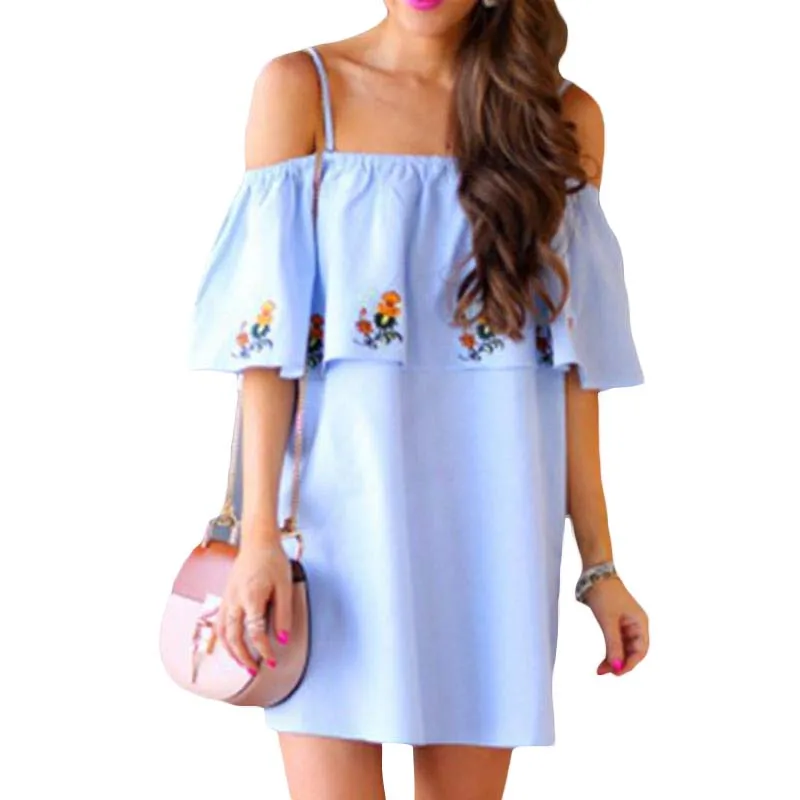 Women Dress Summer Style Ruffles Slash Neck Off Shoulder Sexy Dresses Vestidos Loose Beach Dress LJ9029E
Women Dress Summer Style Ruffles Slash Neck Off Shoulder Sexy Dresses Vestidos Loose Beach Dress LJ9029E