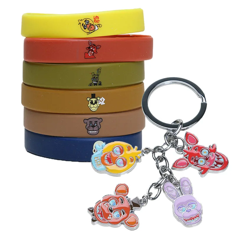 FNAF Five Nights at Freddy's Bear Metal Figures Pendants Keychain 7pcs/set Wristband of Five Nights At Freddy Fashion Bracelet
FNAF Five Nights at Freddy's Bear Metal Figures Pendants Keychain 7pcs/set Wristband of Five Nights At Freddy Fashion Bracelet
