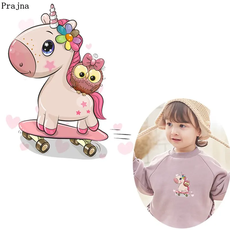 Prajna Unicorn Iron On Transfer Owls Rainbow Cartoon Animal Style Thermal Heat Transfer Ironing On Clothing For Kids T-shirt DIY
Prajna Unicorn Iron On Transfer Owls Rainbow Cartoon Animal Style Thermal Heat Transfer Ironing On Clothing For Kids T-shirt DIY