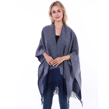 Thick Winter Autumn Knitted Cloak Plus Size Women's Contrast Color Stitching Open Shawl Female Oversize Cloak Cape Femme Poncho
Thick Winter Autumn Knitted Cloak Plus Size Women's Contrast Color Stitching Open Shawl Female Oversize Cloak Cape Femme Poncho
