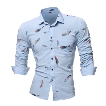 2019 Spring Autumn Features Shirts Men Casual Feather Printed Shirt New Arrival Long Sleeve Casual Slim Fit Male Shirts
2019 Spring Autumn Features Shirts Men Casual Feather Printed Shirt New Arrival Long Sleeve Casual Slim Fit Male Shirts