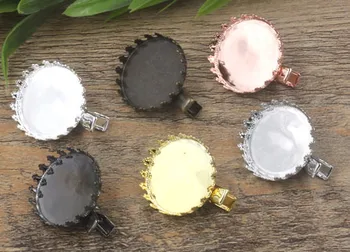 25mm Round Crown Bezel Bobby Pins Resin Cabochon Blank Clip Crocodile Duckbill Hair Clip With Teeth Alligator Clips Multi-color
25mm Round Crown Bezel Bobby Pins Resin Cabochon Blank Clip Crocodile Duckbill Hair Clip With Teeth Alligator Clips Multi-color