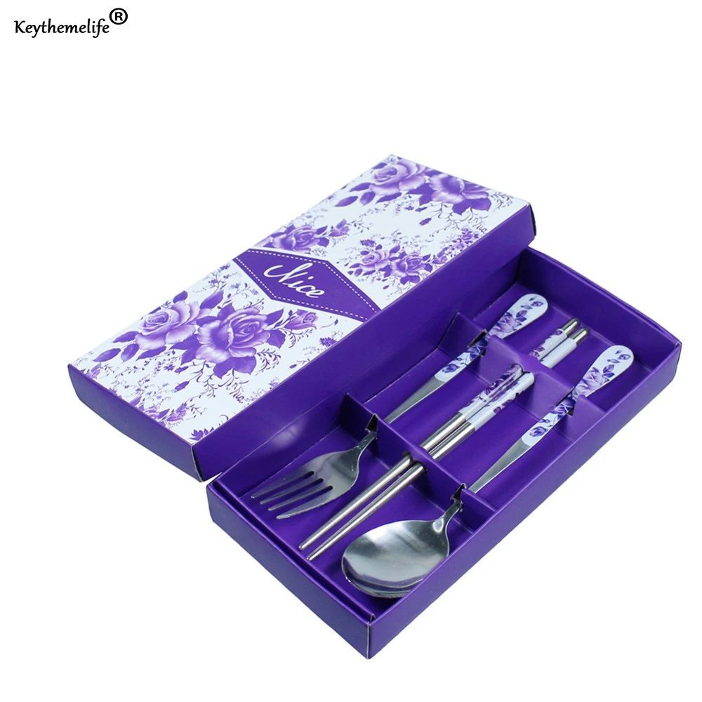 3Pcs/set Ceramic Handle Dinnerware Set Flower Pattern Fork Stainless Steel Cutlery with Box Tableware Lunch Set Creative Gift
3Pcs/set Ceramic Handle Dinnerware Set Flower Pattern Fork Stainless Steel Cutlery with Box Tableware Lunch Set Creative Gift