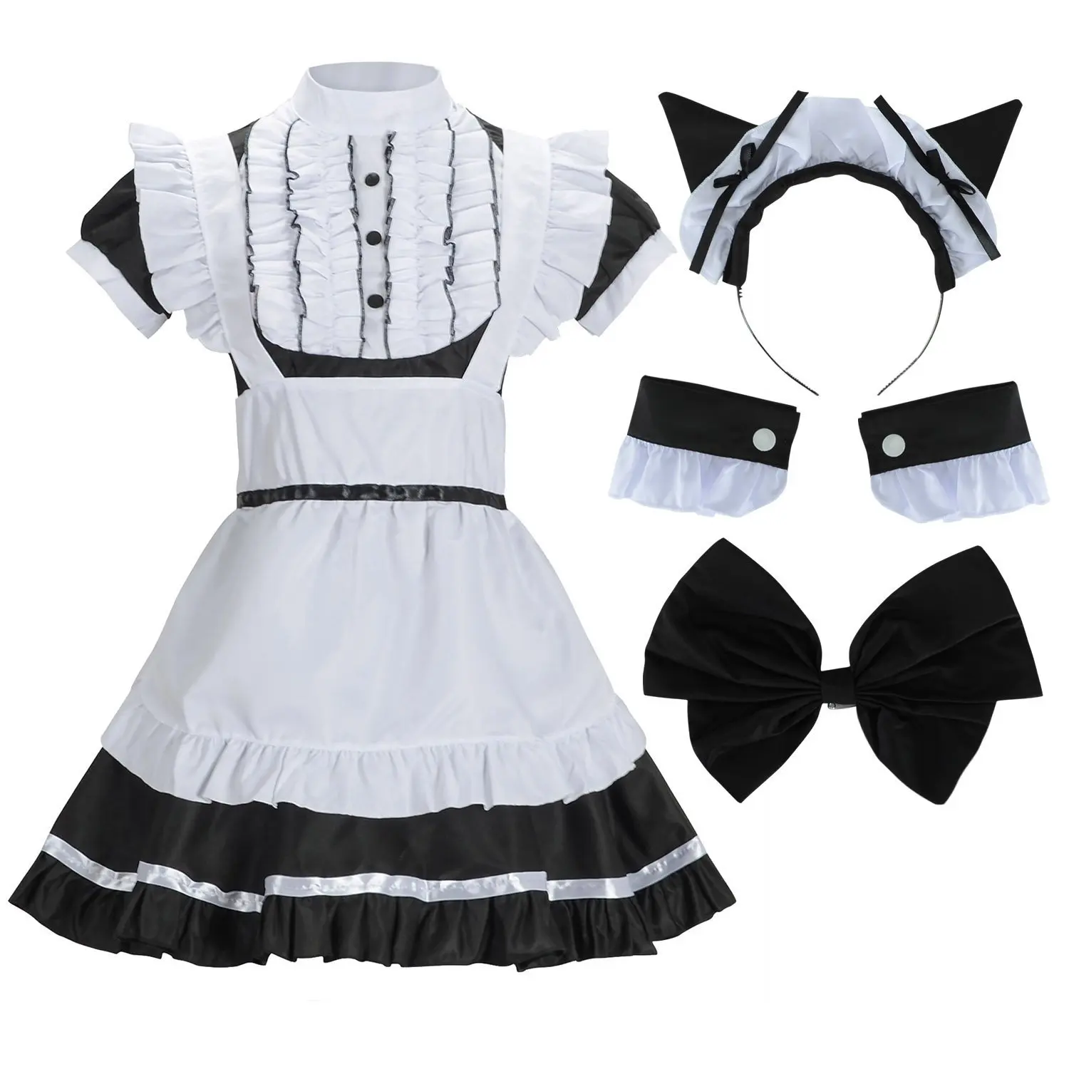 M-3XL Sexy Women's French Maid Lolita Dress With Cat Ear Cosplay Costume Women Exotic Servant Cosplay Dress Plus Size Costume
M-3XL Sexy Women's French Maid Lolita Dress With Cat Ear Cosplay Costume Women Exotic Servant Cosplay Dress Plus Size Costume