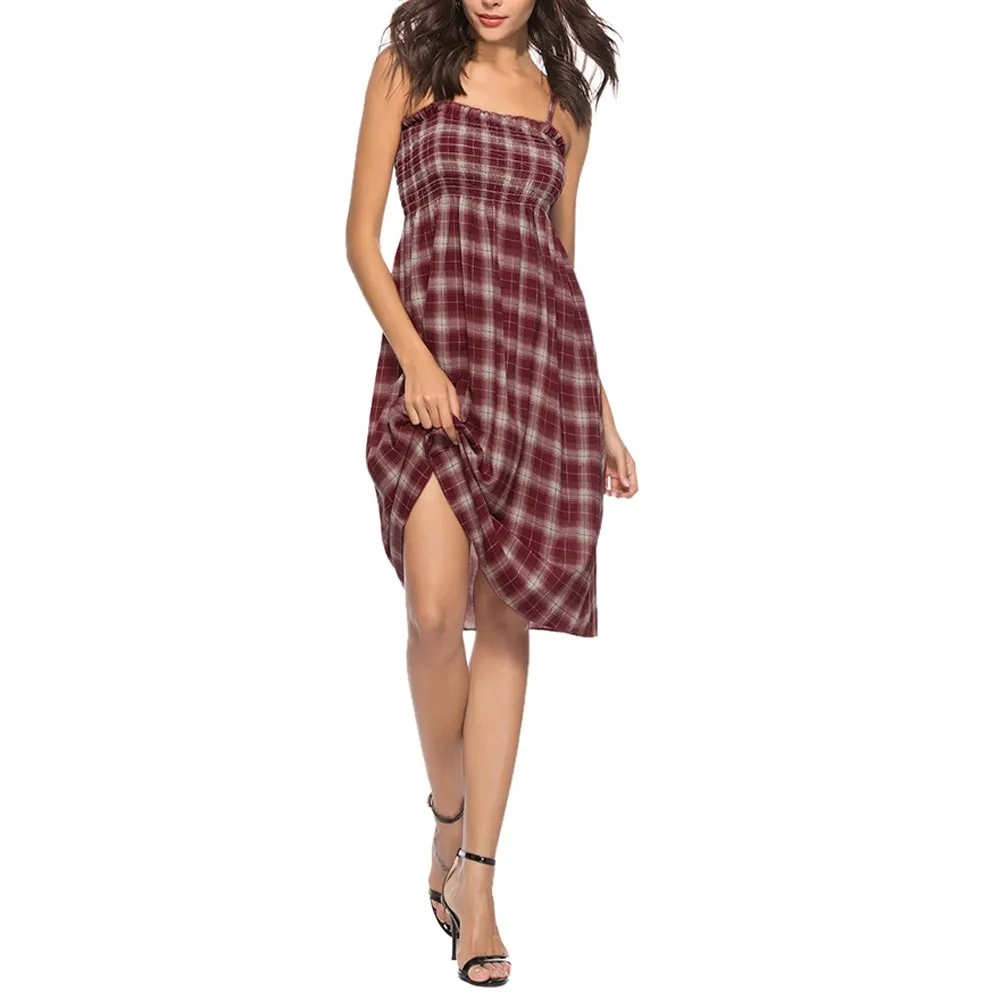 CHAMSGEND Spring and Summer tartan beach suspender skirt bohemian dress fashion casual slim backless dress beach skirt
CHAMSGEND Spring and Summer tartan beach suspender skirt bohemian dress fashion casual slim backless dress beach skirt