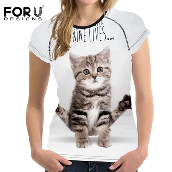 FORUDESIGNS T shirt Women Casual Tops Cute Kitten Cat Women Bodybuilding t shirt Summer O Neck Breathable Female Tee Shirt Femme
FORUDESIGNS T shirt Women Casual Tops Cute Kitten Cat Women Bodybuilding t shirt Summer O Neck Breathable Female Tee Shirt Femme