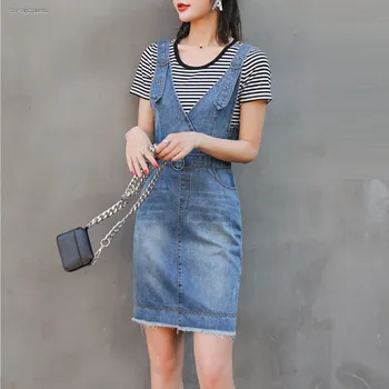 New Arrivals 2019 Summer Women's Suspender Denim Jumpsuit Skirt With Pocket High Waist Blue Strap Elegant Jean Skirts Femme
New Arrivals 2019 Summer Women's Suspender Denim Jumpsuit Skirt With Pocket High Waist Blue Strap Elegant Jean Skirts Femme