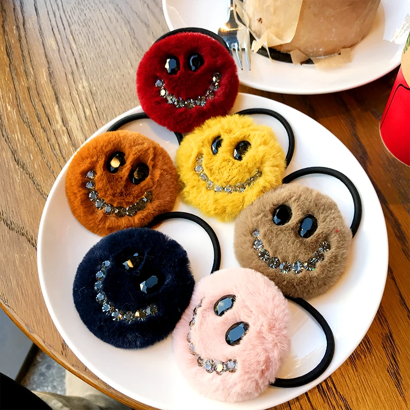 Japan and Korea Plush Diamond Smiling Face Hair Rope Small Fresh Hair Decoration Adult Cute Leather Hair Accessories
Japan and Korea Plush Diamond Smiling Face Hair Rope Small Fresh Hair Decoration Adult Cute Leather Hair Accessories