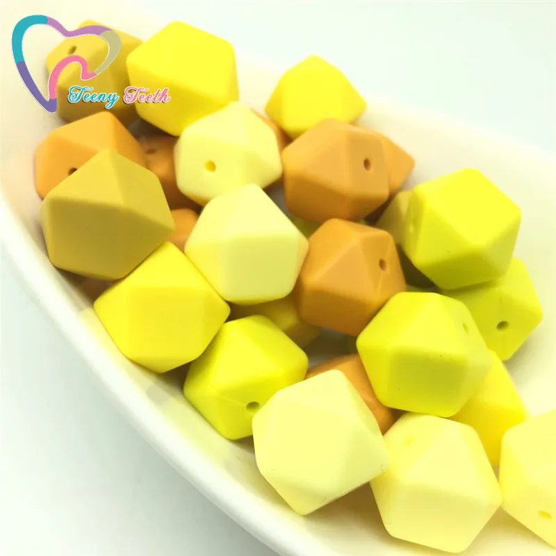 Baby Teething Necklaces Accessories 10 PCS Yellow Shadows Colors Combo 17 MM Geometry Hexagonal Silicone Chewable Loose Beads
Baby Teething Necklaces Accessories 10 PCS Yellow Shadows Colors Combo 17 MM Geometry Hexagonal Silicone Chewable Loose Beads
