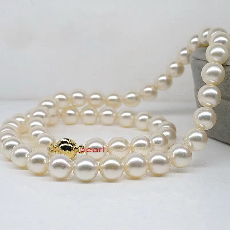 AAAAA 18"10-11mm Natural south sea perfect round WHITE pearl necklace