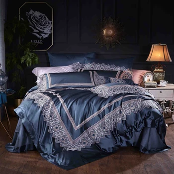 Luxury Blue Green Silk Cotton Lace European Style Palace Bedding Set Duvet Cover 100S Egyptian cotton Bed Sheet Pillowcases 5pcs
Luxury Blue Green Silk Cotton Lace European Style Palace Bedding Set Duvet Cover 100S Egyptian cotton Bed Sheet Pillowcases 5pcs