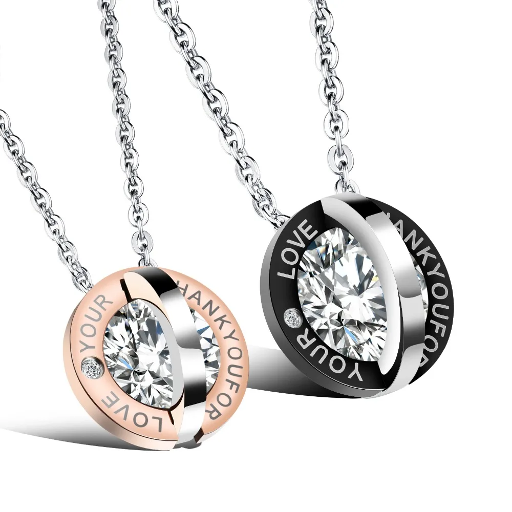 THANK YOU FOR LOVE Couple Necklace Round AAA Zircon Inlaid Pendant Necklaces for Women Men Neckless Christian Gift
THANK YOU FOR LOVE Couple Necklace Round AAA Zircon Inlaid Pendant Necklaces for Women Men Neckless Christian Gift