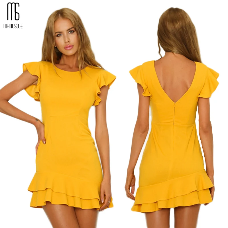Women Backless Summer Dress 2018 Slim Short Ruffle Asymmetrical Bodycon Sexy White Party Dresses Elegnat Mini Vestido O-Neck
Women Backless Summer Dress 2018 Slim Short Ruffle Asymmetrical Bodycon Sexy White Party Dresses Elegnat Mini Vestido O-Neck