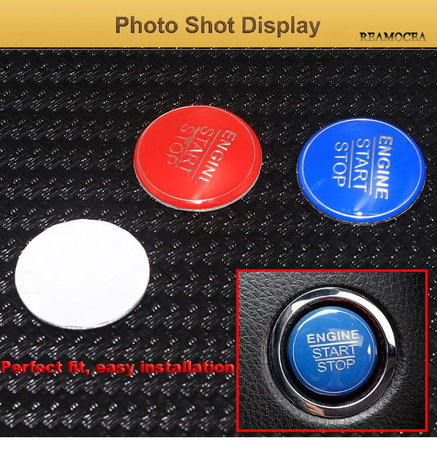 Reamocea 1Pc Car Engine One Button Start Stop Ignition Switch Replacement Cover Cap Molding For Toyota Camry 2018 (10)